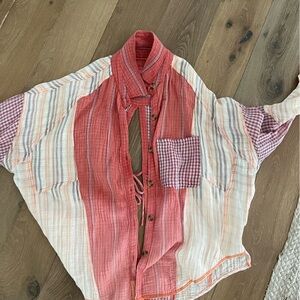 Free peoples open back plaid button down
